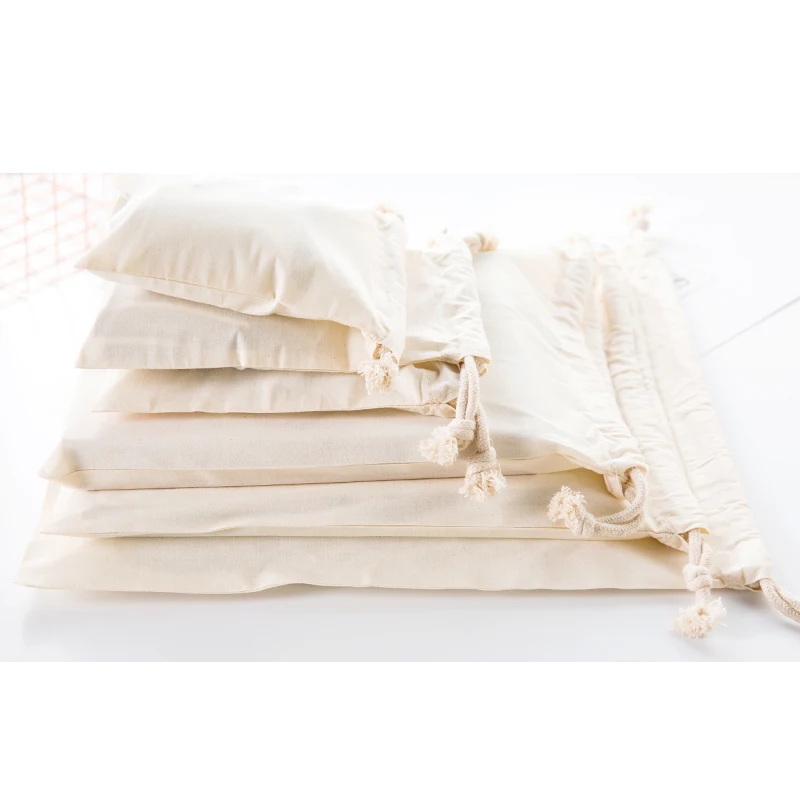 Пакет Drawstring многоразовые хозяйственные сумки холщовые сумки многоразовые хлопковые пакеты продуктовые хозяйственные сумки