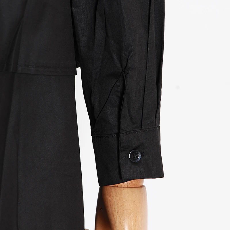 

CHICEVER Spring Patchwork Dress For Women Lapel Collar Long Sleeve Loose Oversize Casual Dresses Female Clothes Fashion 2020 New