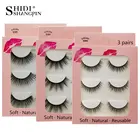 Ресницы 3d норковые для наращивания, объемные искусственные для макияжа, 3 пары