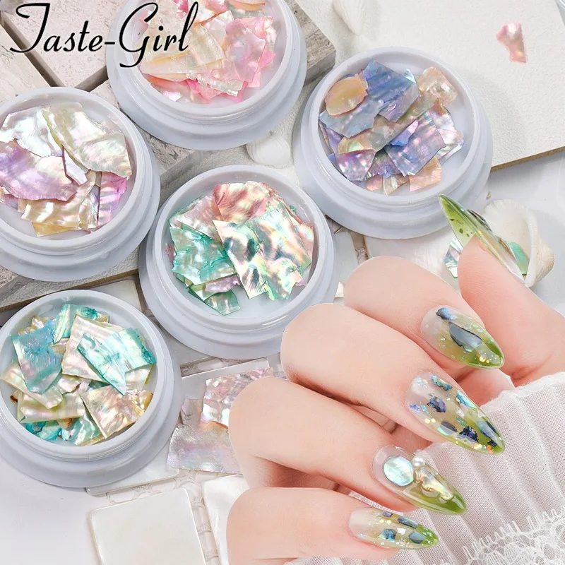 

Irregular Nails Color-changing Abalone Shell Slice Natural Sea Shell Stone Fragment Polish DIY Manicure Paillette Decorations
