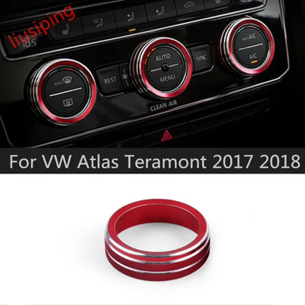 

ForVW Atlas Teramont 2017-2018 Red Air Condition knobs decorative circle Trim