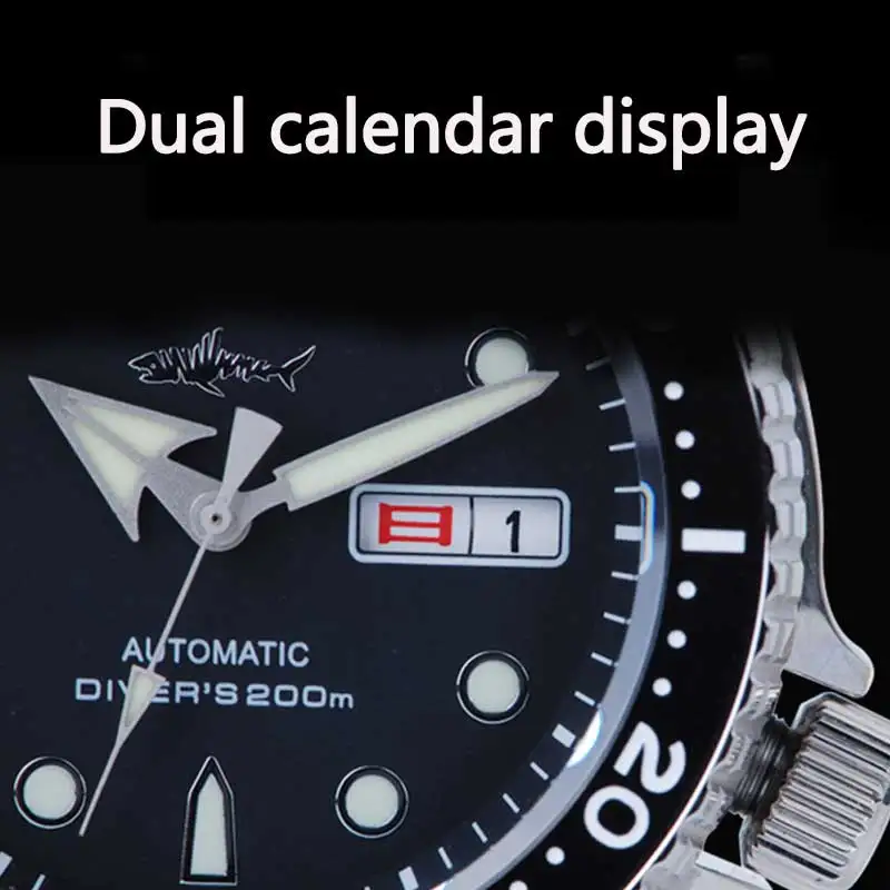 

Heimdall Sharkey SKX007 Men's Automatic Mechanical Watch NH36A Sapphire Crystal Watch Luminous Stainless Steel 200M Diving Watch