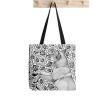 shopper dingo dreaming tote bag printed tote bag women harajuku shopper handbag girl shoulder shopping bag lady canvas bag
