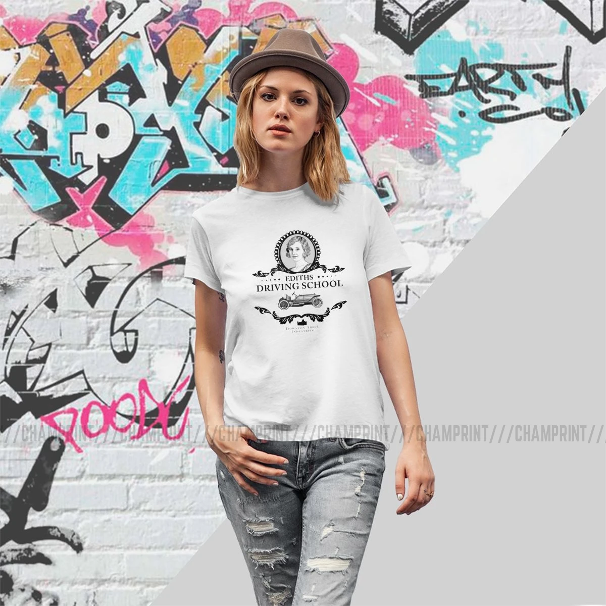 Женские футболки Edith Downton Abbey Industries женские фиолетовые Crawley Tumblr топ забавный