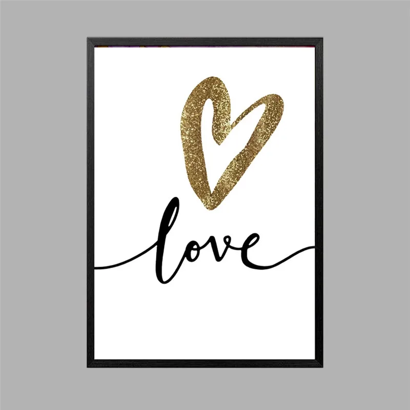 

Simple Love Poster Fashion Canvas painting Draw core Spray Painting Wall Pictures For Living Room Nordic Decoration Home Art