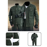 2 pcsset coat suit terrific multi pockets breathable easy to wash labour suit for work men overalls men suit
