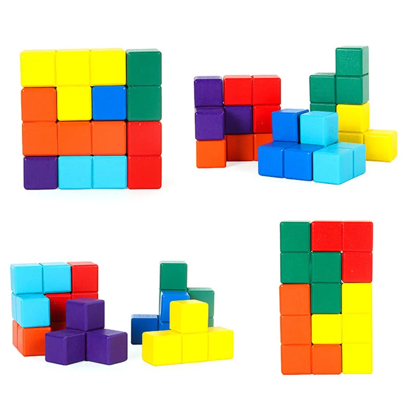 Новое поступление бука деревянные строительные блоки набор смарт куб тетрис