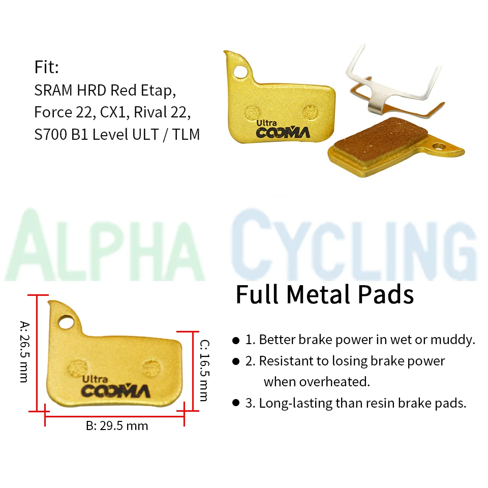 Велосипедные дисковые Тормозные колодки для SRAM Level ult-tlm Rival 22 S700 B1 Red Force CX11 4 пары