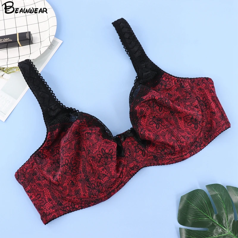 Beauwear летний ультра тонкий размера плюс минимайзер бюстгальтеры для женщин без
