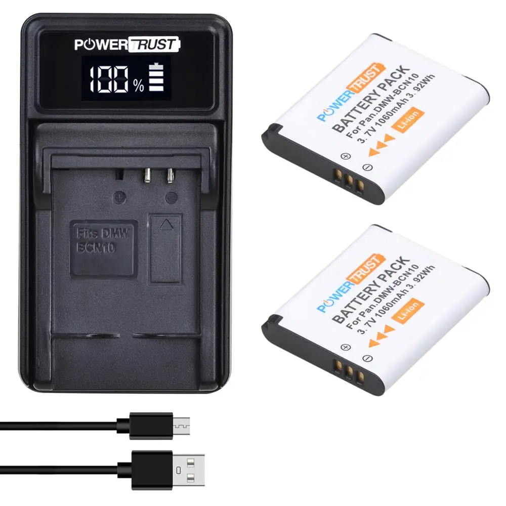 

DMW-BCN10E 1060mAh DMW-BCN10 BCN10 BCN10E Battery and Charger for Panasonic Lumix DMC-LF1, DMC LF1,DMC-LF1W LF1K Camera
