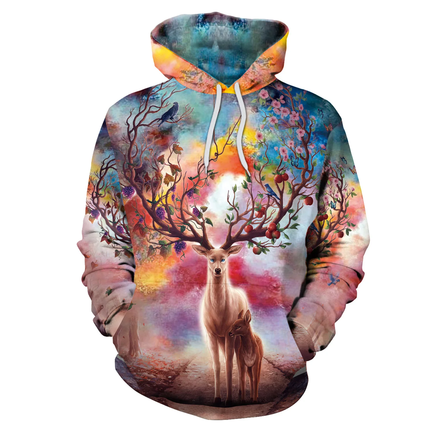 

Forest elk 3D Printed Hoodies 2021 Spring Men Women New High Street Sweatshirts Fashion Chic Streetwear Casual Pullover Tops