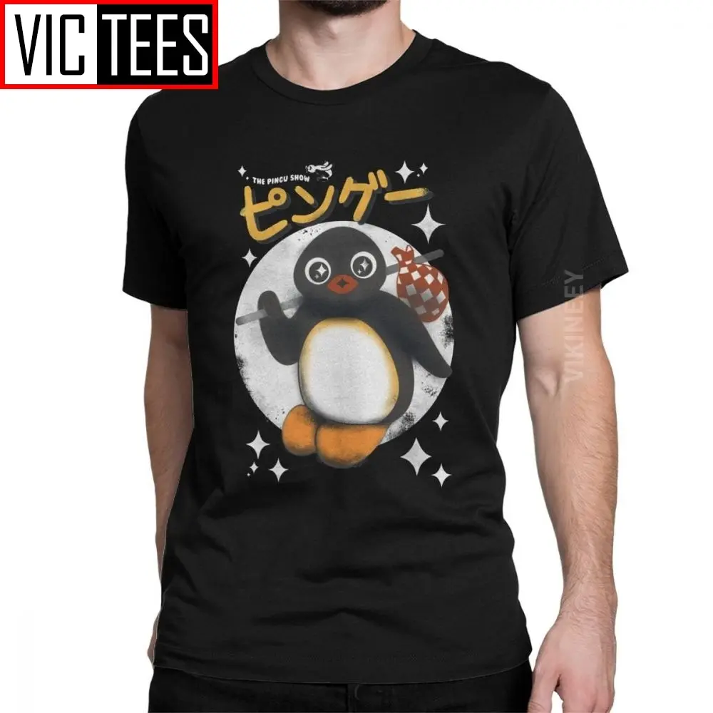 Men Tshirt The Pingu Show Cotton Penguin Series Cartoon Meme Kids 80s 90s Retro Cute Funny Tshirt New