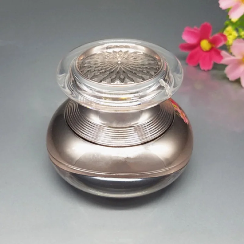 

30g rose gold acrylic plastic cream bottle/jar/pot for eye cream/essence/night cream/moisturizer/gel/skin care cosmetic packing