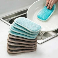 1pcs powerful dishcloth cleaning brush double sided decontamination sponge scouring pad household kitchen cleaning accessories