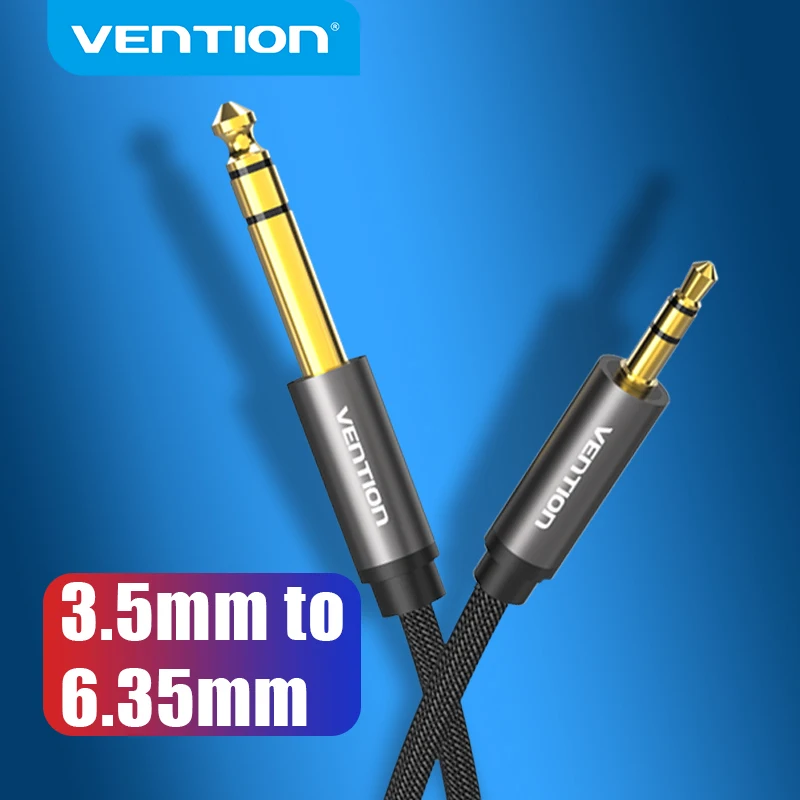 Vention Aux Cable 3.5mm to 6.35mm Audio cable Jack 3.5 to 6.5 Male to Male Aux Cord for Guitar Mixer Amplifier CD Player Speaker