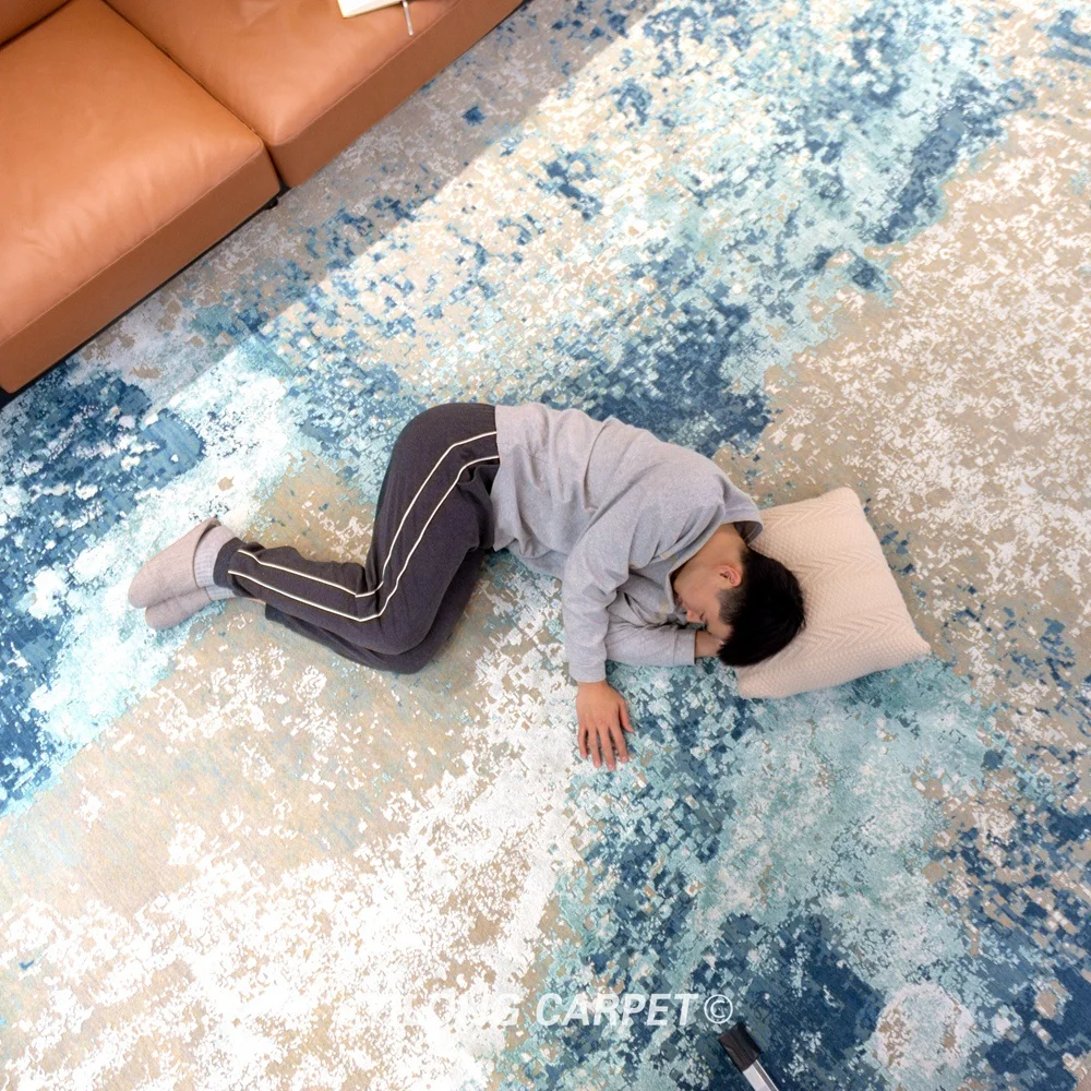 Beste Yilong 10 'X 14' Oversized Blauwe Handgemaakte Wollen Tapijt Luxe Indoor Tapijt (YLRugP1633)