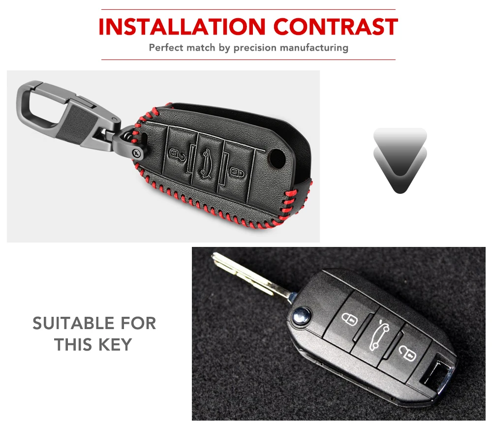 Мужской кожаный чехол с дистанционным брелоком для автомобиля peugeot 3008 208 308 407 508 408