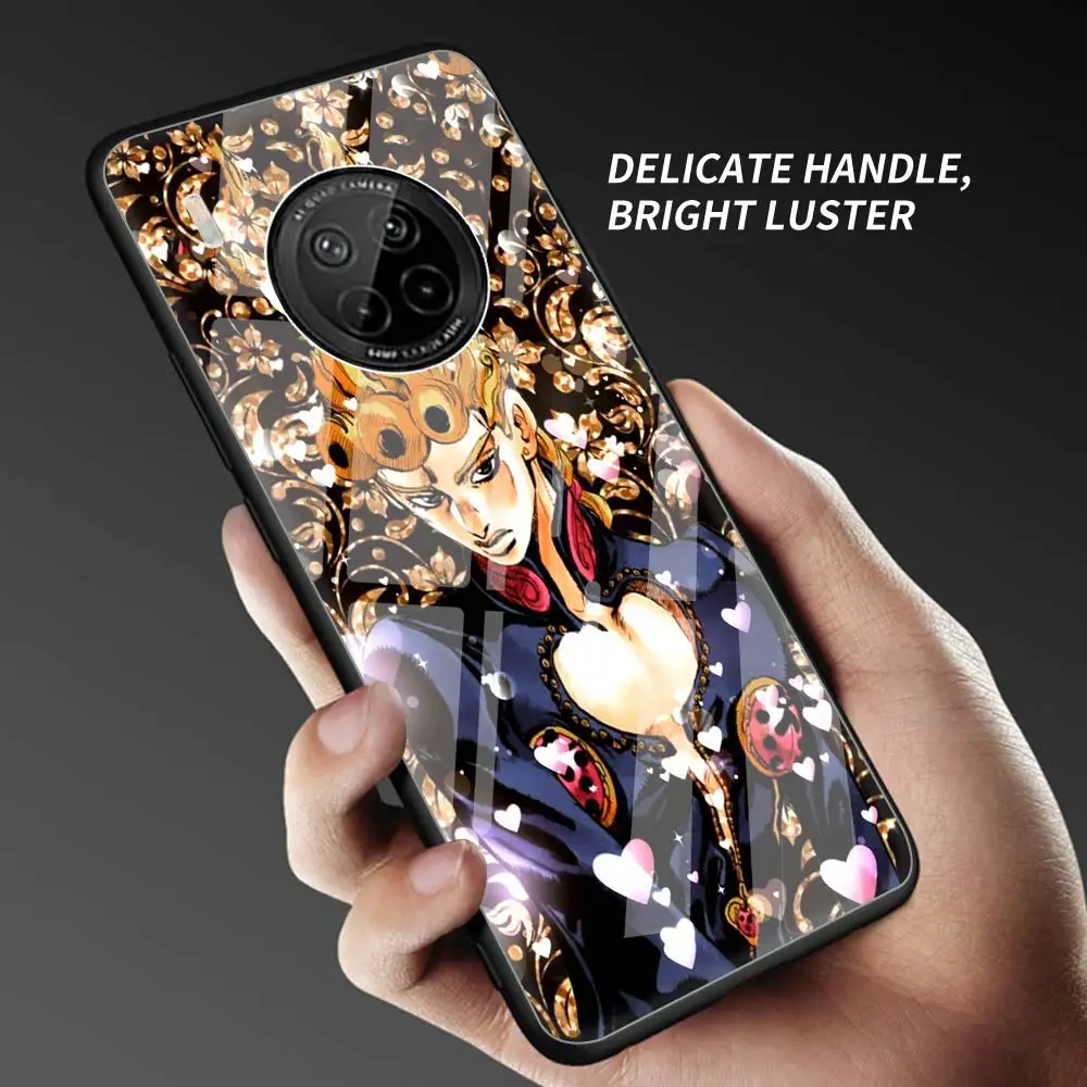 

Phone Case for Huawei Y9a Y8S Y6p Y6 Y7 Y9 Prime 2019 Mate 40 10 Lite 20 X 30 Pro Glass Shell Cover Anime JoJo Bizarre Adventure