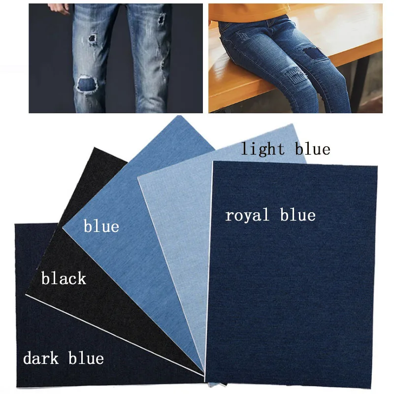 15*20CM Jeans Elbow Fabric Iron-on Denim Patches Clothes DIY Repair Pants Knee Applique Apparel Self-adhesive Hole Patch | Дом и сад