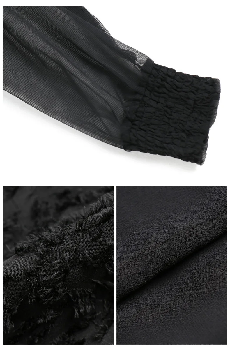 

Elegant V-neck Black Mesh Dress Women Autumn Spring New Lace Maxi Vestidos Mom Plus Size Long Sleeve Evening Party Dress