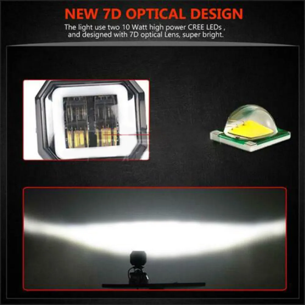 

2000LM LED Work Light 20W 3inch Waterproof DC 10-30V Offroad ATV Truck