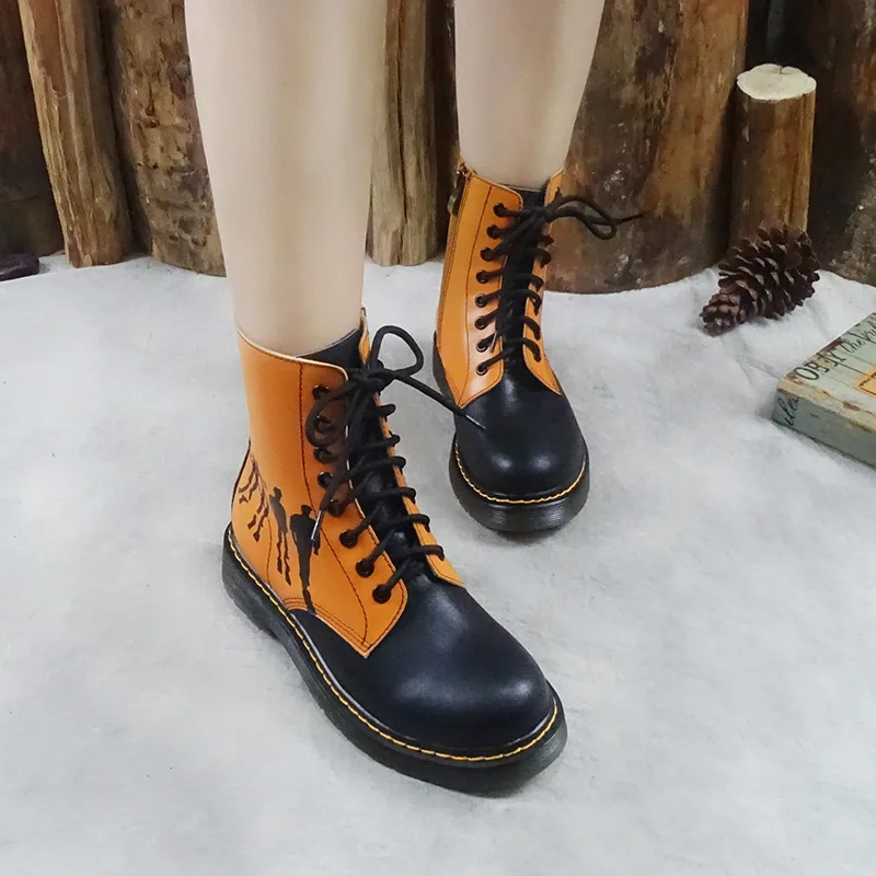 Женские ботильоны с перекрестной шнуровкой Johnature ботинки из натуральной кожи в