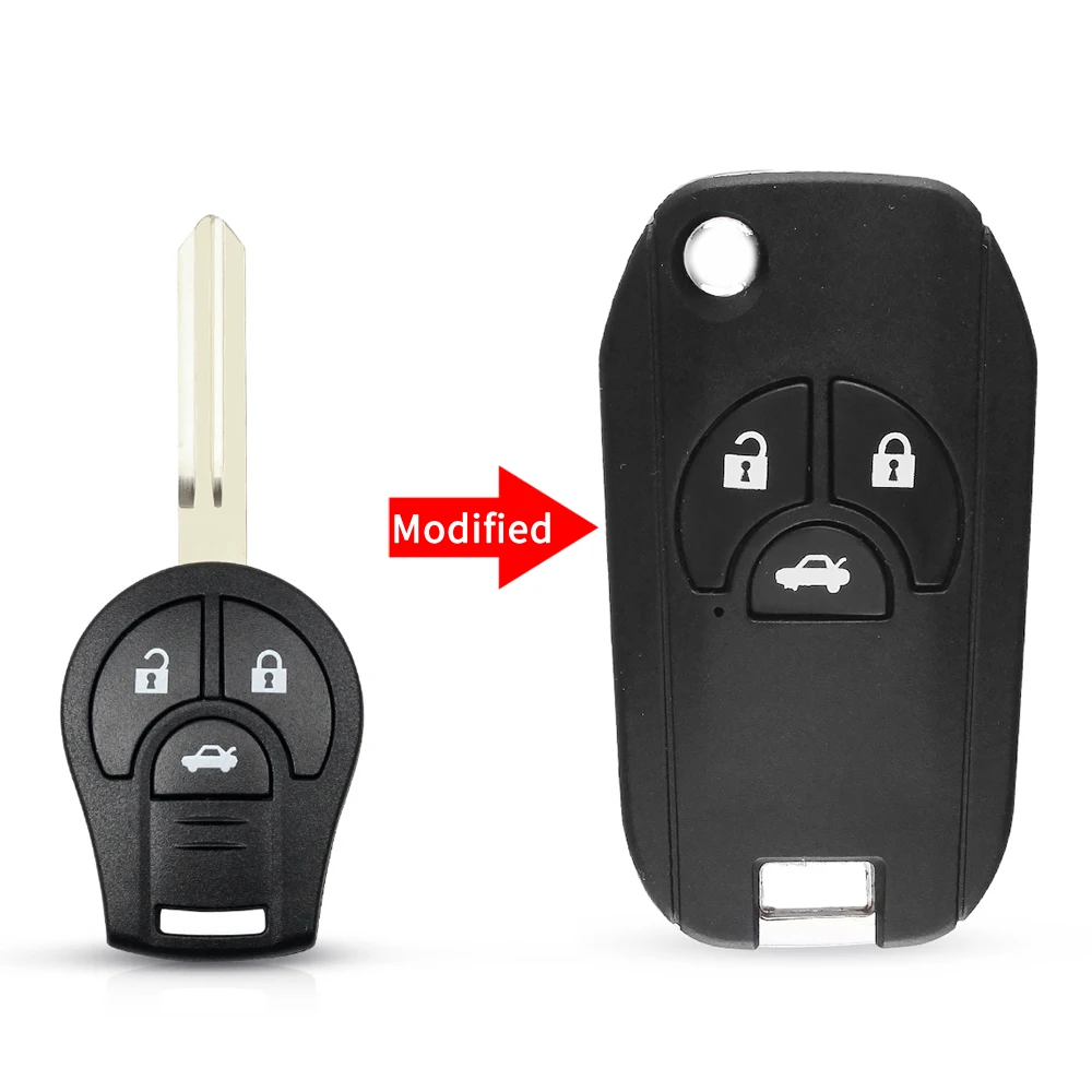 Складной чехол-брелок KEYYOU для Nissan Sylphy Versa Sentra Altima Maxima 3 кнопки | Автомобили и