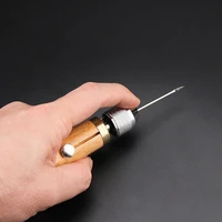 x37e diy hand single stitch sewing awl stitching tool leather craft awl with needles