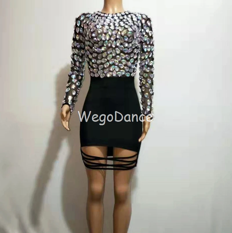

Новинка женские сексуальные большие стразы танцевальные черные платья обтягивающие платья для выпускного вечера на день рождения