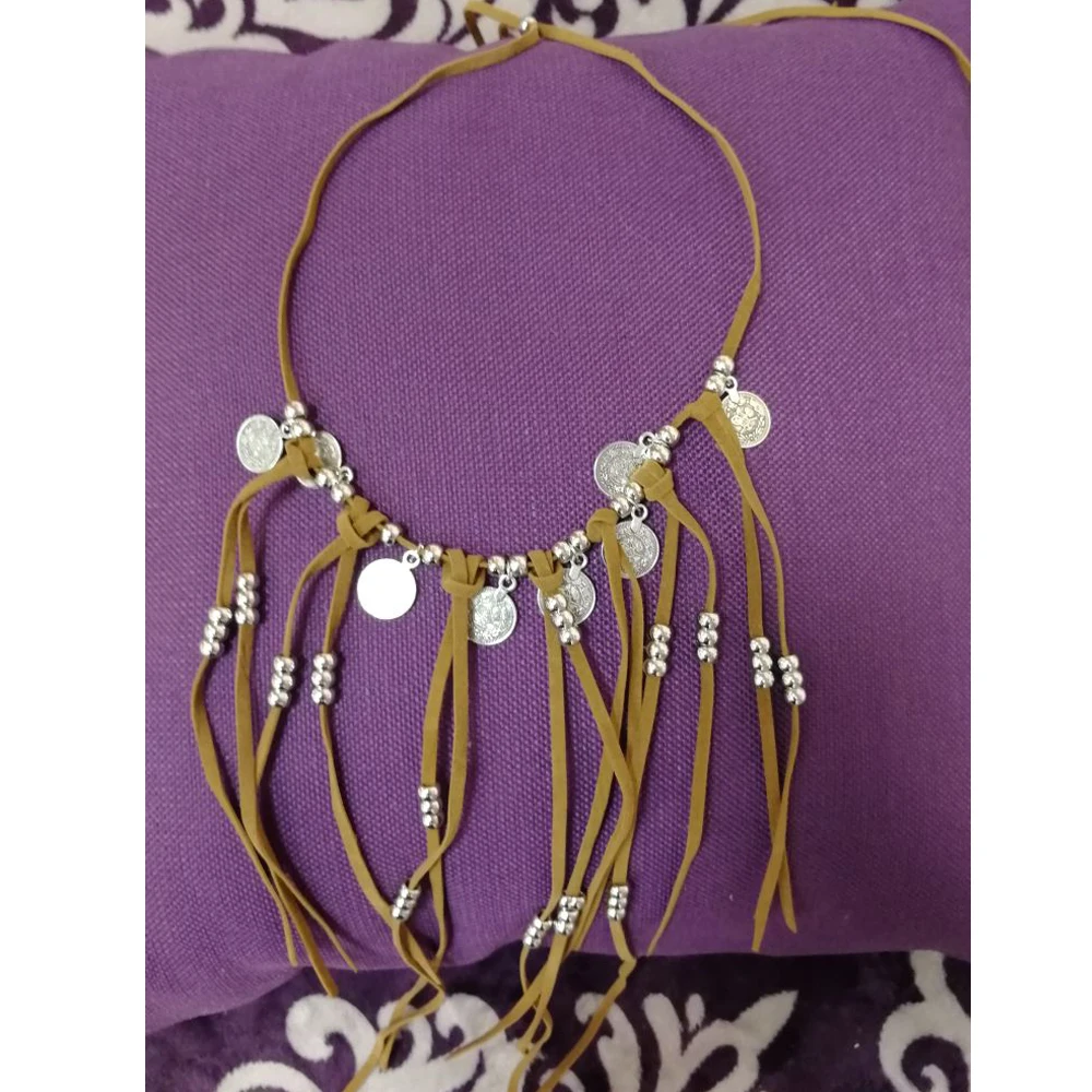 Женское Ожерелье из искусственной замши в богемном стиле длинное кожаное