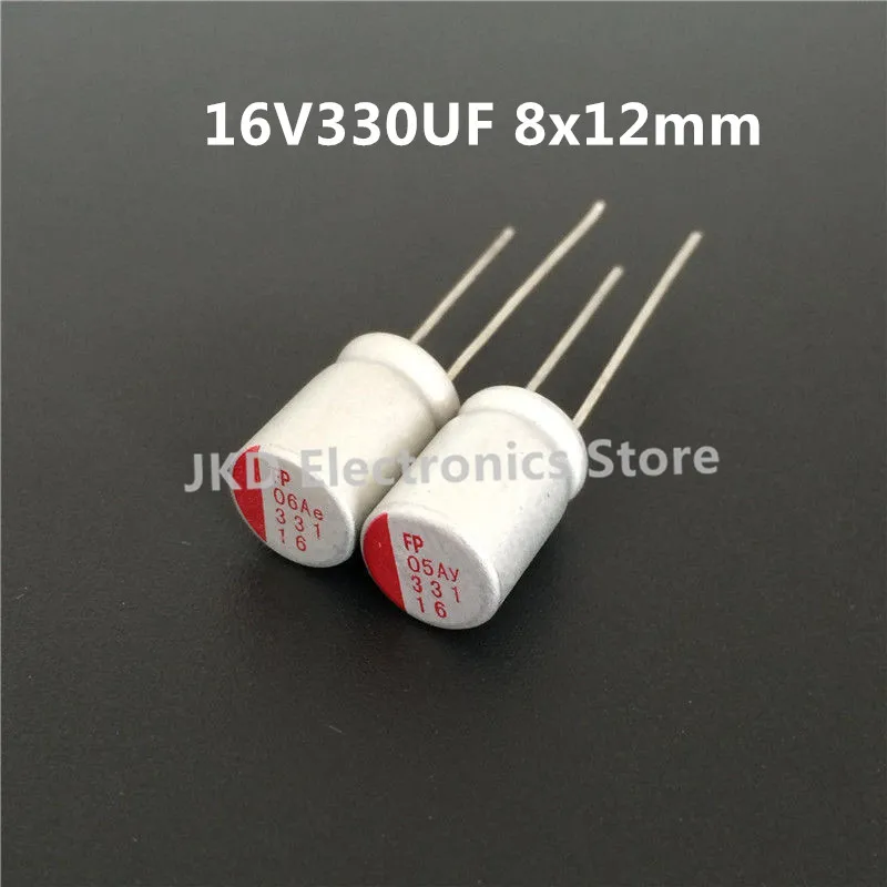 

10pcs 330uF 16V 8x12mm Top Grade 16V330uF Solid Electrolytic Capacitors Solid Capacitor