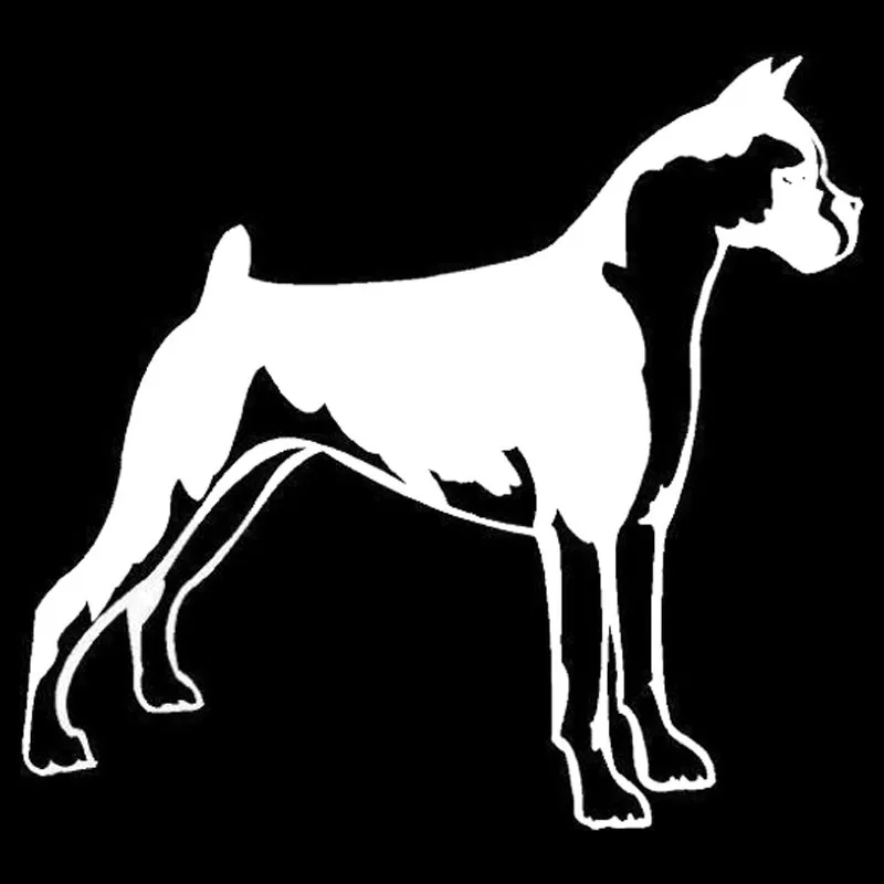 

13.7*12.7CM Boxer Dog Vinyl Decal Car Cover Scratches Cartoon Animal Stickers Accessories car styling