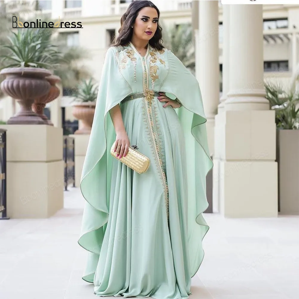 Bbonlinedress Moroccan Kaftan Evening Dresses Long Embroidery Appliques Muslim Dress Jacket Arabic Abaya Party-Dress | Свадьбы и