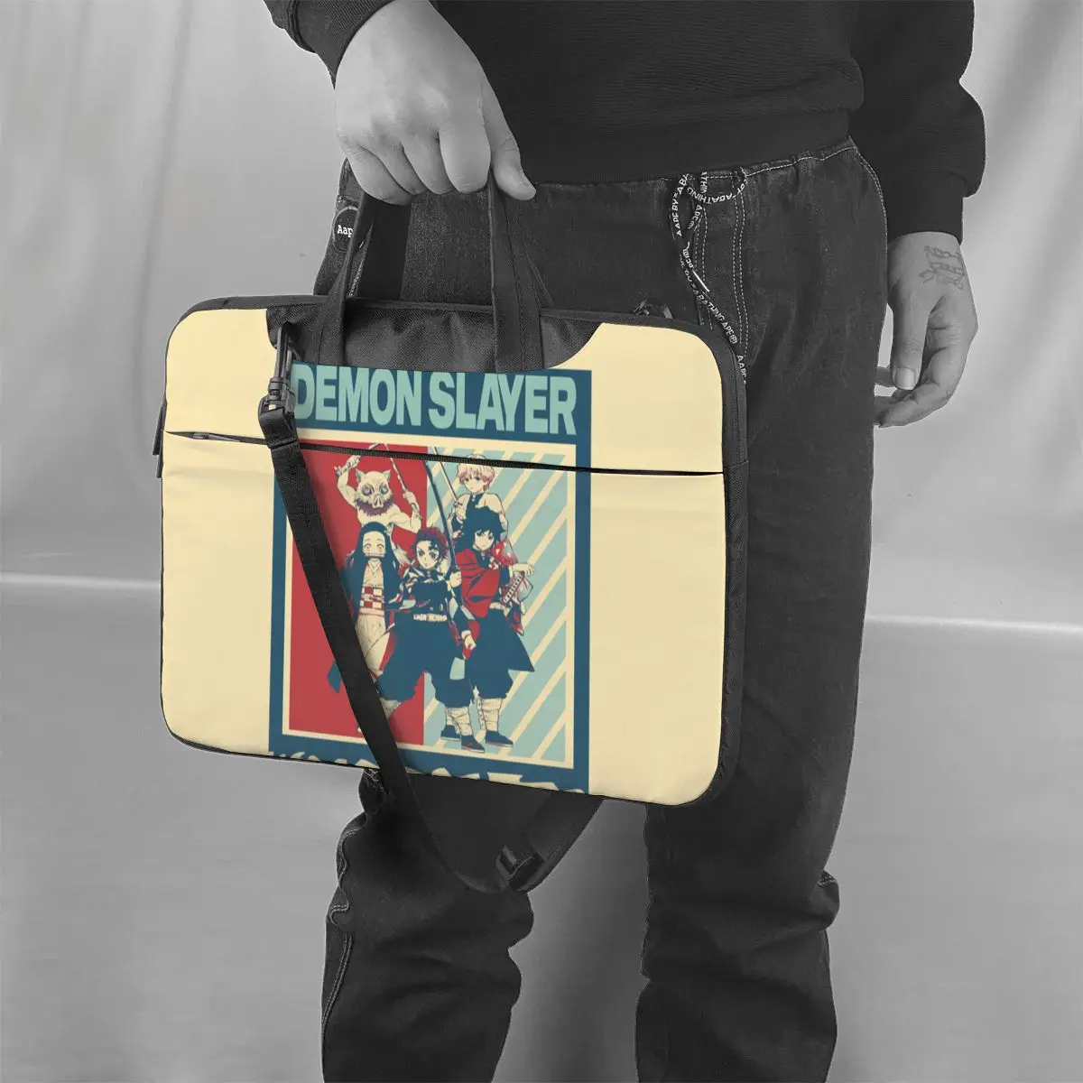

Demon Slayer Laptop Bag Case Messenger Waterproof Computer Bag Kawaii Bicycle Laptop Pouch