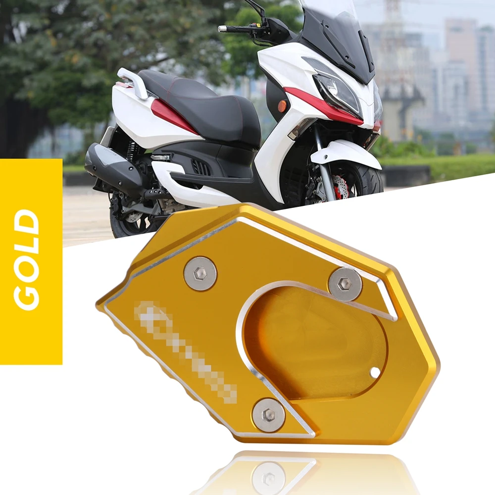 Gold Для KYMCO Downtown 200i 300i 350i 300 350 мотоциклетная обувь расширение Pad CNC алюминиевая боковая стойка кронштейн расширение плиты Pad - Цвет: Gold