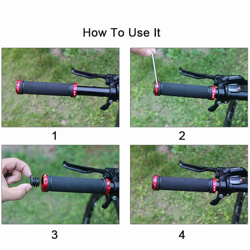 

Mountain Non-Slip-Rubber Bike Handlebars Grip with Aluminum Lock Road Cycling Bicycle MTB Handlebar Cover Anti-Slip Handle Grips