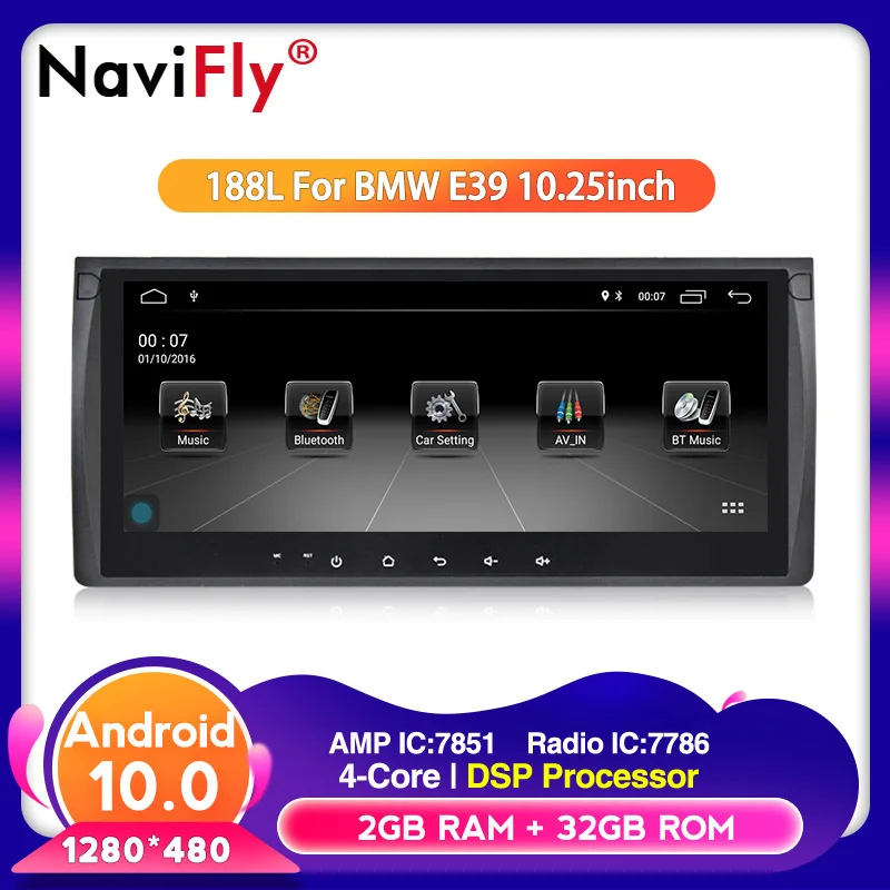 10 25 дюймов Android 0 автомобильный dvd плеер для bmw E39 X5 E53 с GPS BT RDS USB SD руль 2G RAM 16G ROM