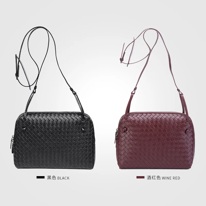 2021 new leather womens shoulder bag luxury brand fashion woven bag simple shell bag high quality messenger bag 100 sheepskin free global shipping