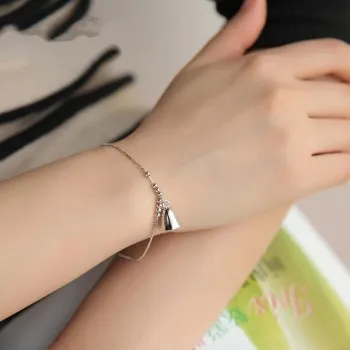 

Wind Chimes Silver Bracelet Women Fashion Japanese and Korean Version of Jewelry Bell Bracelet Hand Jewelry Wholesale H129