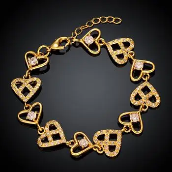 

Fashion Rose Gold Heart Charm Bracelet Charm Bracelets Jewelry for Women Couple Bracelet Luxury Jewelry Gift 2021 B007-B