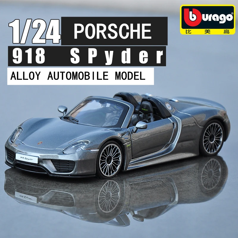 Porsche 918 Bburago 1:24 Porsche 718 BOXSTER имитация сплава Модель автомобиля ремесла украшение Коллекция игрушек инструменты подарок - Цвет: Porsche 918