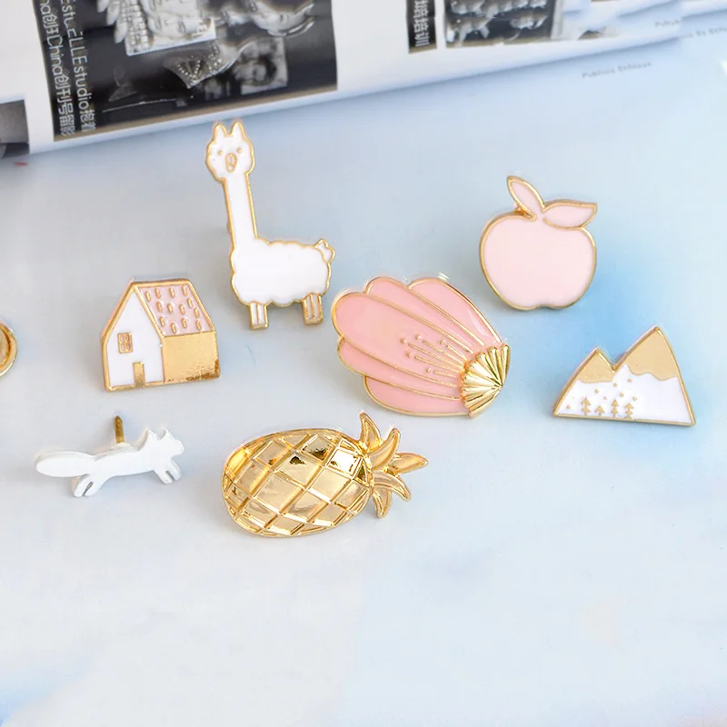 Hoomall каваи металлические клизмы значки мультфильм Фламинго броши рюкзак