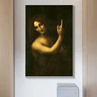 Холст со Святым Иоанном Крестителем настенные картины художественные плакаты и принты Леонардо да Винчи Знаменитые Картины классического искусства