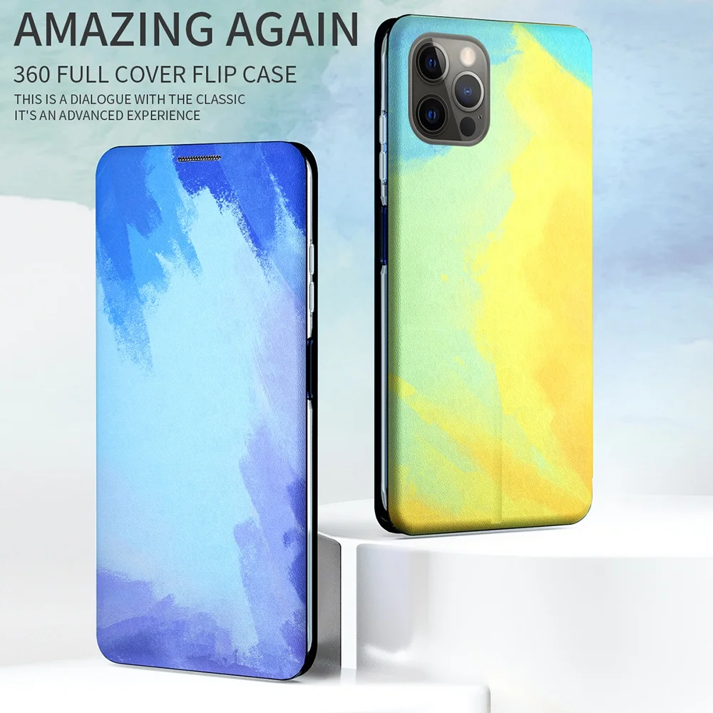 

Luxury Skin Leather Case For Samsung S21 Ultra FE Plus Note20 A70 A71 5G Flip Cover Strong Magnetic