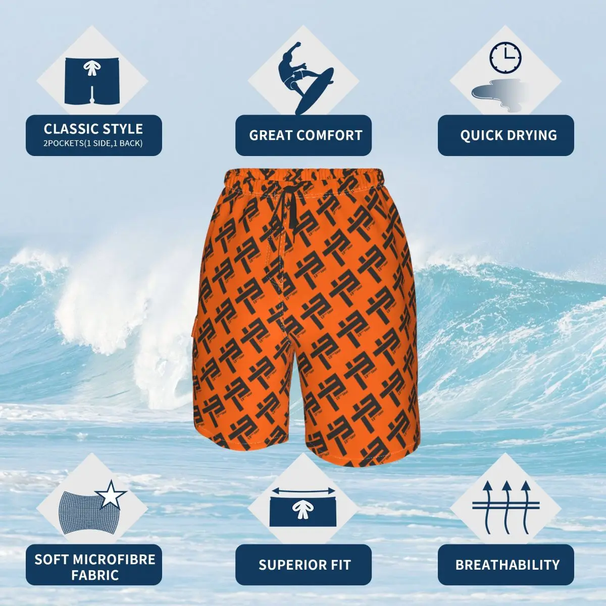 

INDOCHINE(5) Promo Male Shorts Pocket beach pants Beach R145 Breathable Quick Dry Print Top Quality