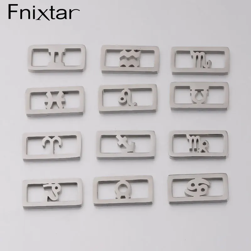 

Fnixtar 12 шт. квадратные созвездия соединитель зеркальные шармы полировка из нержавеющей стали подвески для DIY изготовления ожерелья оплетка б...