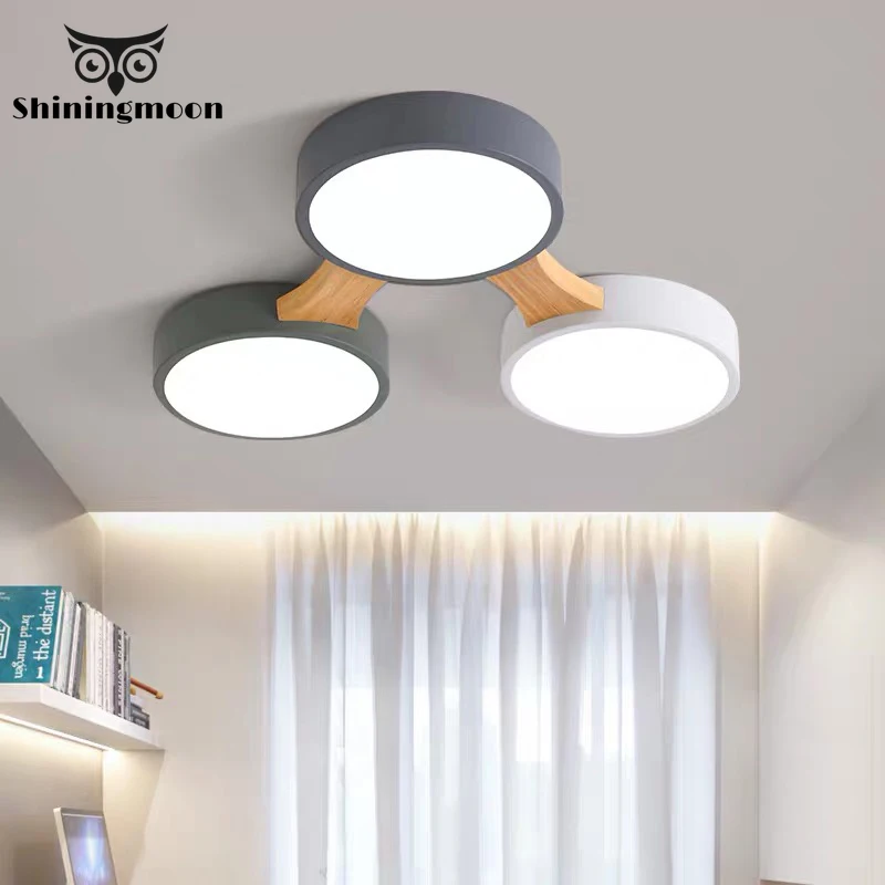 Скандинавский модный светодиодный потолочный светильник 220 В круглый