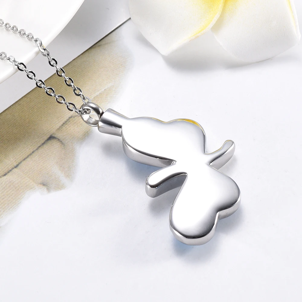 

IJD8492 Stainless Steel Cremation Red Butterfly Memorial Pendant for Ashes Urn Keepsake Necklace Jewelry