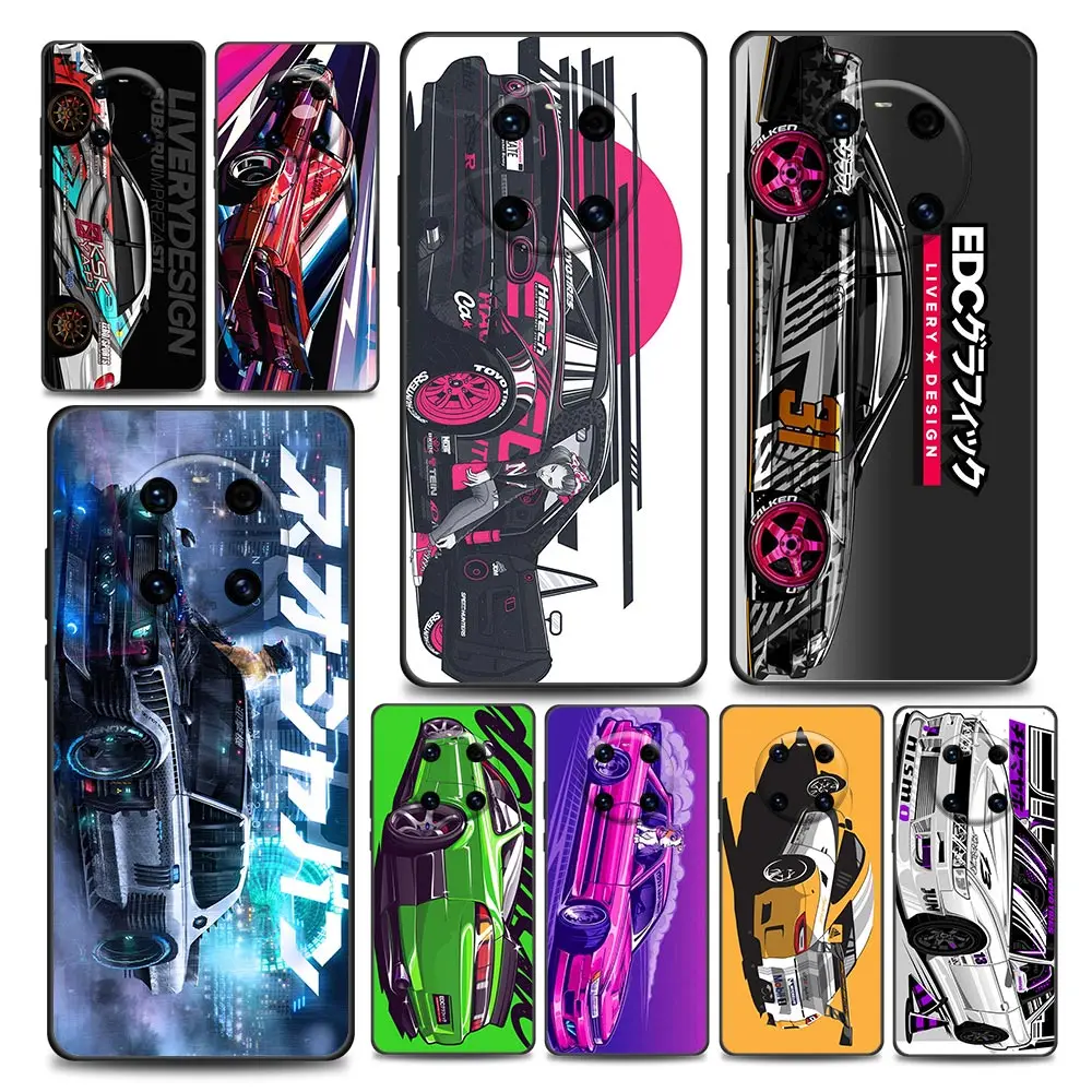 

Tokyo JDM Drift Sports Car Phone Case for Huawei Y6 7 9 5p 6p 8s 8p 9a 7a Mate 50 20 40 Lite Pro Plus RS Soft Silicone Cover