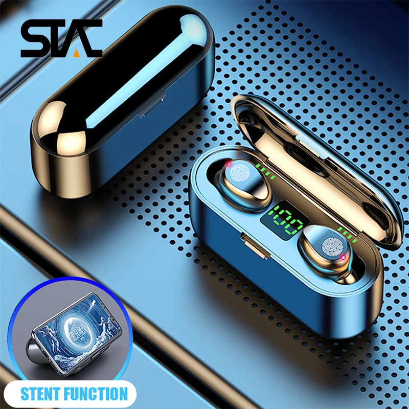 Oringinal F9 V5.0 наушники Bluetooth 5 0 вкладыши TWS с отпечатков пальцев Touch гарнитура Hi Fi